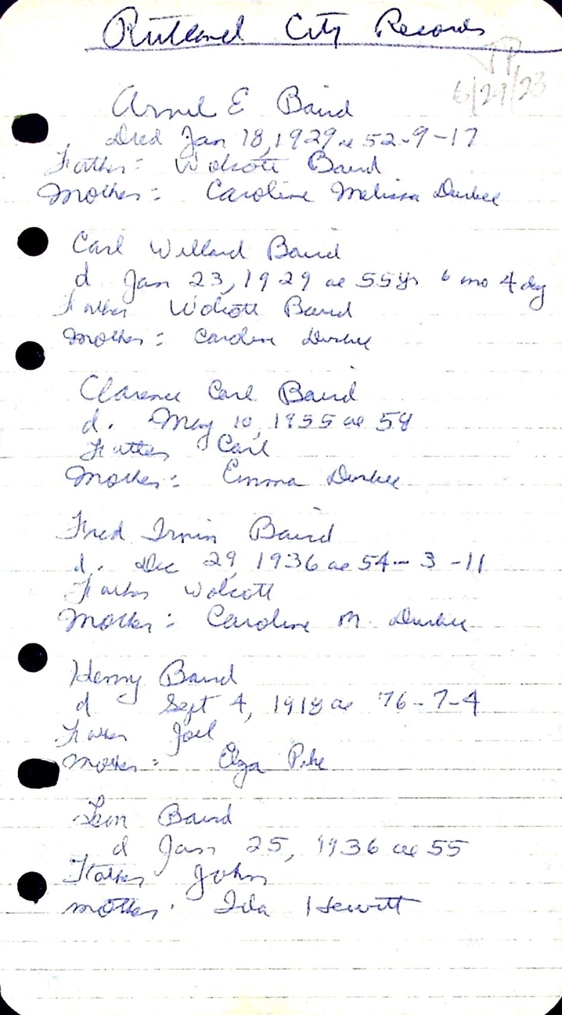 BAIRD city records 1